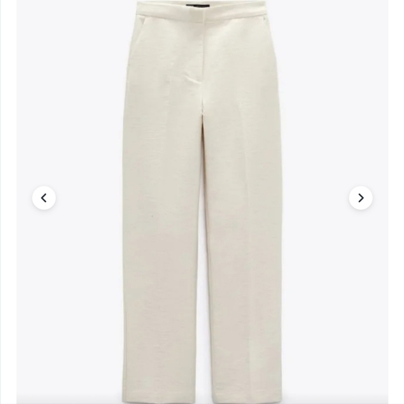 New Zara Linen Blend Sand Pants New Medium - Picture 1 of 11